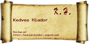 Kedves Hiador névjegykártya